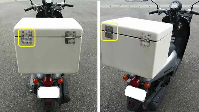 JMSのビジネスバイク用ラゲージBOXのメンテナンス修理｜旧型の