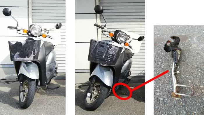 トゥデイAF61/AF67】サイドスタンドの角度を比較してみた｜ジョルノ