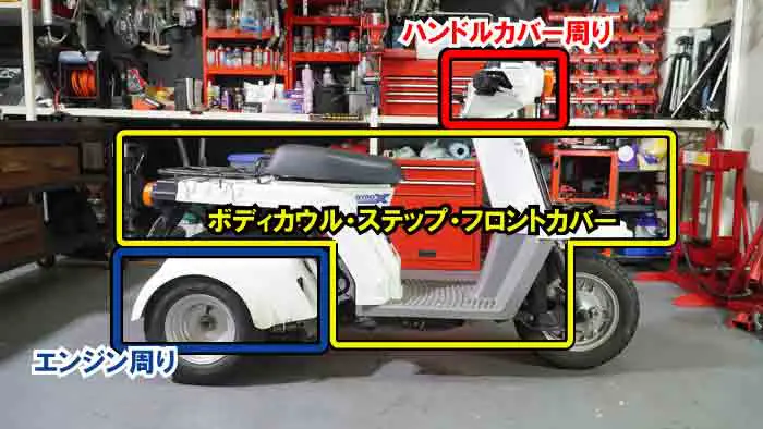 ジャイロX】TD02全てのカウル・フェンダー・カバー類｜外し方と
